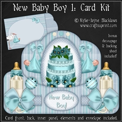 New Baby Boy 1 - Push n Pull Card Kit