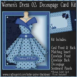 Womens Dress 02 - Decoupage Card Kit