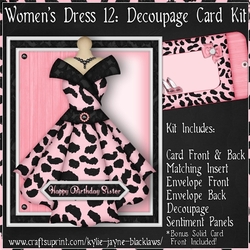 Womens Dress 12 - Decoupage Card Kit