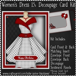 Womens Dress 15 - Decoupage Card Kit