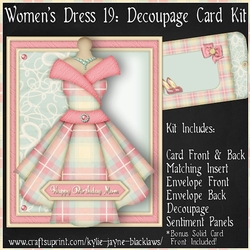 Womens Dress 19 - Decoupage Card Kit