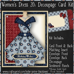 Womens Dress 20 - Decoupage Card Kit