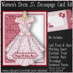Womens Dress 27 - Decoupage Card Kit