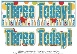 Blue Polka - Three Today! - Large DL 3D Decoupage Card