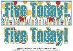 Blue Polka - Five Today! - Large DL 3D Decoupage Card
