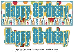 Blue Polka - Happy Birthday - Large DL 3D Decoupage Card