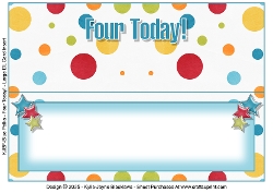 Blue Polka - Four Today! - Large DL Insert