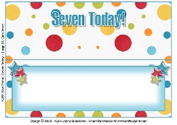 Blue Polka - Seven Today! - Large DL Insert