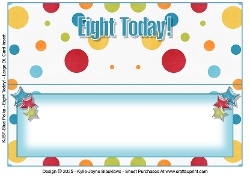 Blue Polka - Eight Today! - Large DL Insert