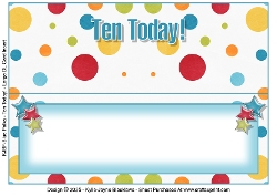 Blue Polka - Ten Today! - Large DL Insert