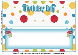 Blue Polka - Birthday Boy - Large DL Insert