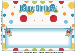 Blue Polka - Happy Birthday - Large DL Insert
