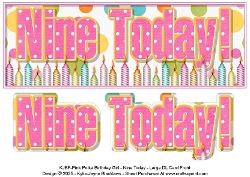 Pink Polka - Nine Today! - Large DL 3D Decoupage Card