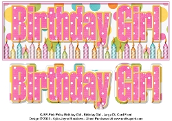 Pink Polka - Birthday Girl - Large DL 3D Decoupage Card