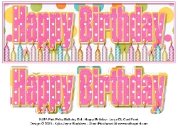 Pink Polka - Happy Birthday - Large DL 3D Decoupage Card