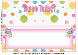 Pink Polka - Three Today! - Large DL Insert