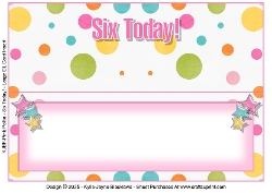 Pink Polka - Six Today! - Large DL Insert