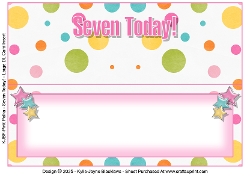 Pink Polka - Seven Today! - Large DL Insert