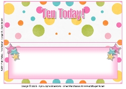 Pink Polka - Ten Today! - Large DL Insert