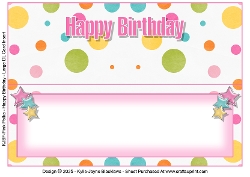 Pink Polka - Happy Birthday - Large DL Insert