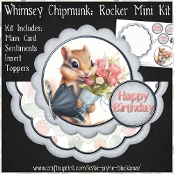 Whimsey Chipmunk - Scalloped Rocker Card - Mini Kit