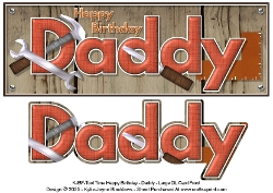 Tool Time - Happy Birthday Daddy - Large DL 3D Decoupage Card