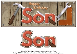 Tool Time - Happy Birthday Son - Large DL 3D Decoupage Card