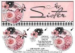 Baby Pink - Sister - Large DL 3D Decoupage Card