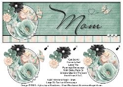 Mint And Peach - Mom - Large DL 3D Decoupage Card
