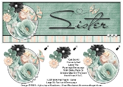 Mint And Peach - Sister - Large DL 3D Decoupage Card