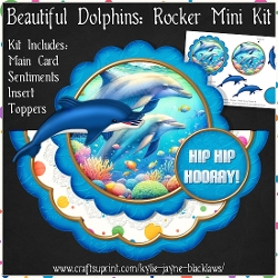 Beautiful Dolphins - Scalloped Rocker Card - Mini Kit