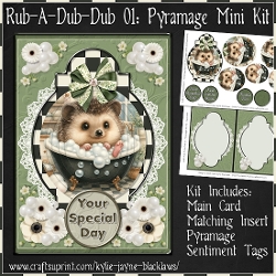 Rub-A-Dub-Dub 01 - Hedgehog - 5x7 Pyramage Mini Kit