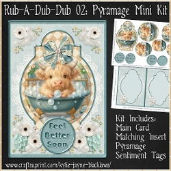 Rub-A-Dub-Dub 02 - Highland Cow - 5x7 Pyramage Mini Kit