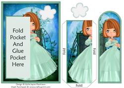 Teal Shimmers - Bookmark Pocket Card
