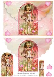 Fairy Pink - Mock Envelope Pyramid Card