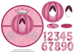Pink Princess Birthday - Age Wobble Card