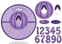 Purple Princess Birthday - Age Wobble Card
