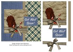 Denim and Plaid Get Well Soon - Male 1 - Quick Card Front