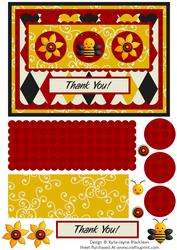 Bee Happy - Thank You Decoupage Card