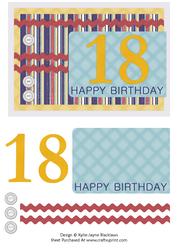 Male Stripes - 18th Birthday Card