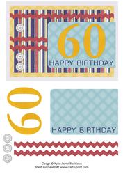 Male Stripes - 60th Birthday Card