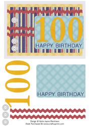 Male Stripes - 100th Birthday Card