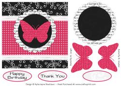 Sweet Butterfly and Polka 1 - Quick Card Front
