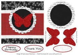 Sweet Butterfly and Polka 10 - Quick Card Front