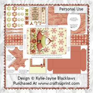 Sweet Christmas - Pink - 3D Parasol Pillow Card Kit