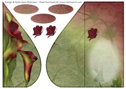 Calla Lily and Butterflies Teardrop Card