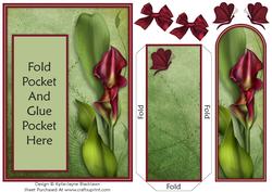 Calla Lily and Butterfly - Bookmark Pocket Card