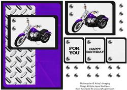 Motorcycle 4 - For You-Happy Birthday Card