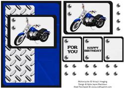Motorcycle 5 - For You-Happy Birthday Card