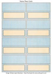 Pastel and Chocloate Polka 3a - Name Place Cards